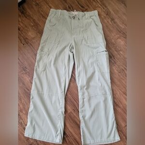 SO Womans High Rise Cargo Wide Leg Pants Sage